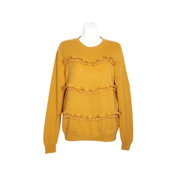 Sezane Sweaters Sezane Andreas Sweater Wool Cashmere Ruffle Front Saffron Jumper Size Medium